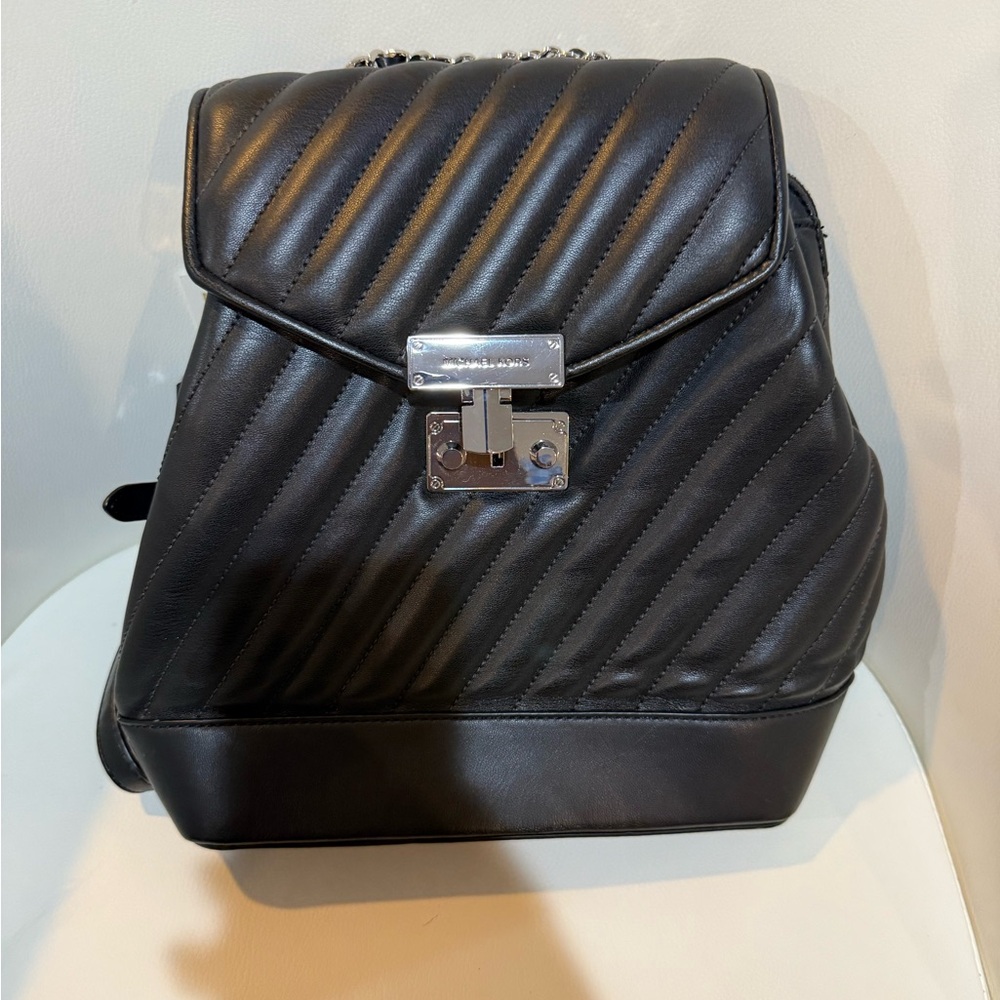 Michael Kors (Rose) chain backpack medium quilted vegan leather